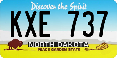 ND license plate KXE737