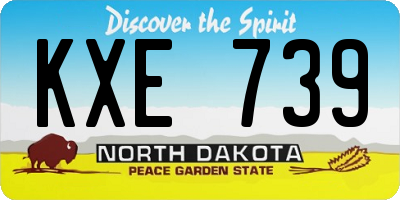 ND license plate KXE739