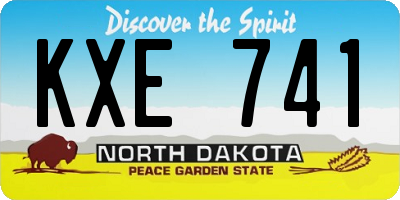 ND license plate KXE741