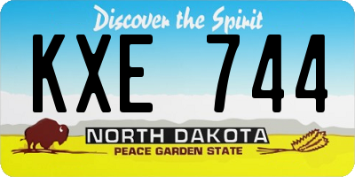 ND license plate KXE744
