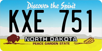 ND license plate KXE751