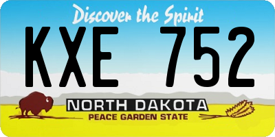 ND license plate KXE752