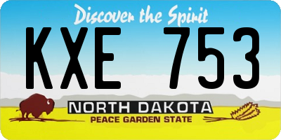 ND license plate KXE753