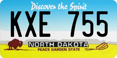 ND license plate KXE755