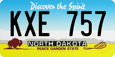 ND license plate KXE757