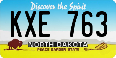 ND license plate KXE763