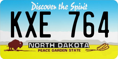 ND license plate KXE764