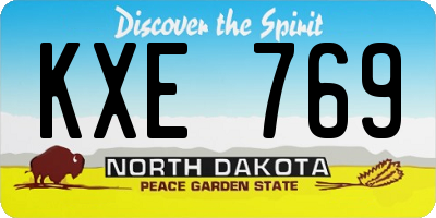 ND license plate KXE769
