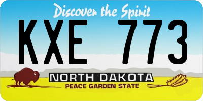 ND license plate KXE773