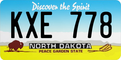 ND license plate KXE778