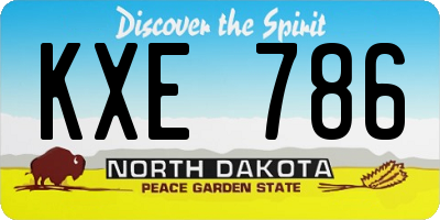 ND license plate KXE786