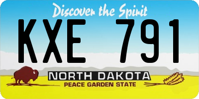 ND license plate KXE791