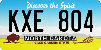 ND license plate KXE804