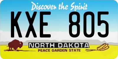 ND license plate KXE805