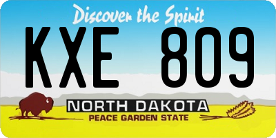 ND license plate KXE809