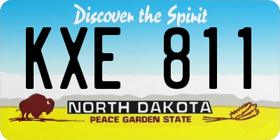 ND license plate KXE811