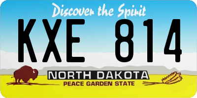 ND license plate KXE814