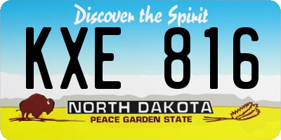 ND license plate KXE816