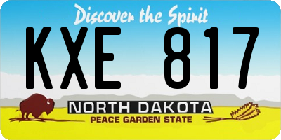 ND license plate KXE817