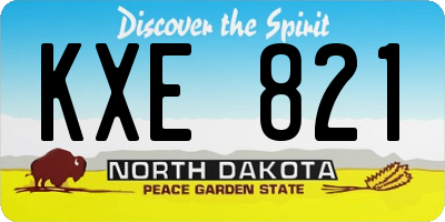 ND license plate KXE821