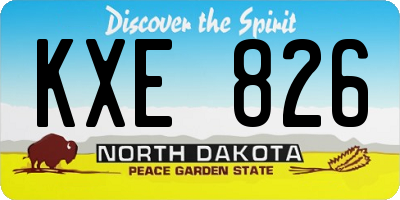 ND license plate KXE826