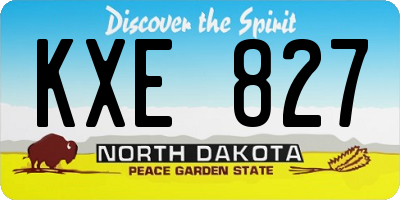 ND license plate KXE827