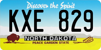 ND license plate KXE829