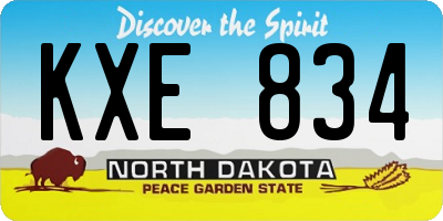 ND license plate KXE834