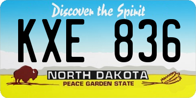 ND license plate KXE836