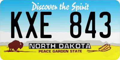 ND license plate KXE843