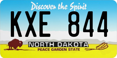 ND license plate KXE844