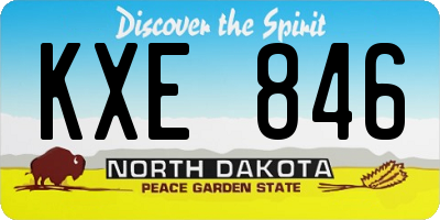 ND license plate KXE846