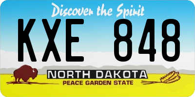 ND license plate KXE848