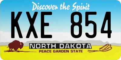 ND license plate KXE854