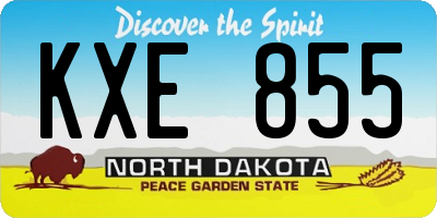 ND license plate KXE855