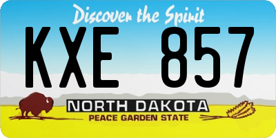 ND license plate KXE857