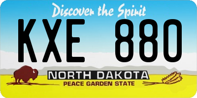 ND license plate KXE880