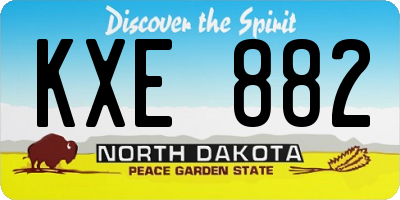 ND license plate KXE882