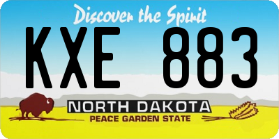 ND license plate KXE883