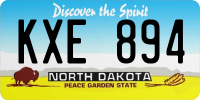 ND license plate KXE894