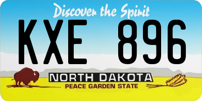 ND license plate KXE896