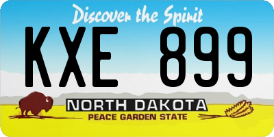 ND license plate KXE899