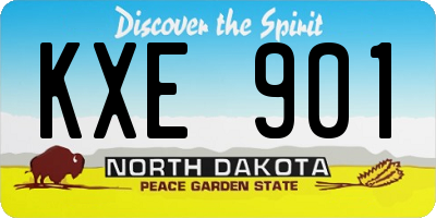 ND license plate KXE901