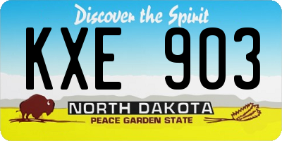 ND license plate KXE903