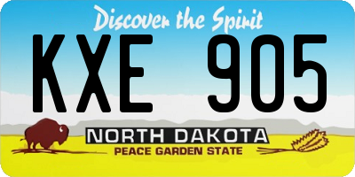 ND license plate KXE905