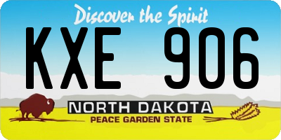 ND license plate KXE906