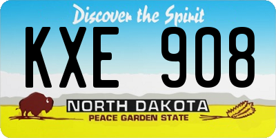 ND license plate KXE908