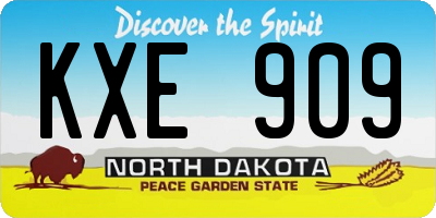ND license plate KXE909