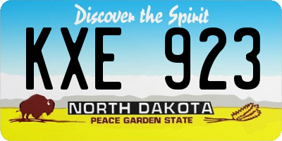 ND license plate KXE923