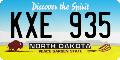 ND license plate KXE935